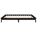 vidaXL fekete tömör fa ágykeret LED-világítással 200 x 200 cm