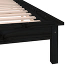 vidaXL fekete tömör fa ágykeret LED-világítással 200 x 200 cm