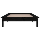 vidaXL kis egyszemélyes fekete tömör fa LED-es ágykeret 75 x 190 cm