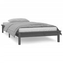 vidaXL egyszemélyes szürke tömör fa LED-es ágykeret 90 x 190 cm