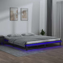 vidaXL kis kétszemélyes szürke tömör fa LED-es ágykeret 120 x 190 cm
