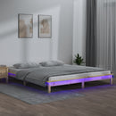 vidaXL tömör fa ágykeret LED-világítással 140x190 cm