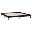 vidaXL fekete tömör fa ágykeret LED-világítással 140x190 cm