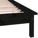 vidaXL fekete tömör fa ágykeret LED-világítással 140x190 cm
