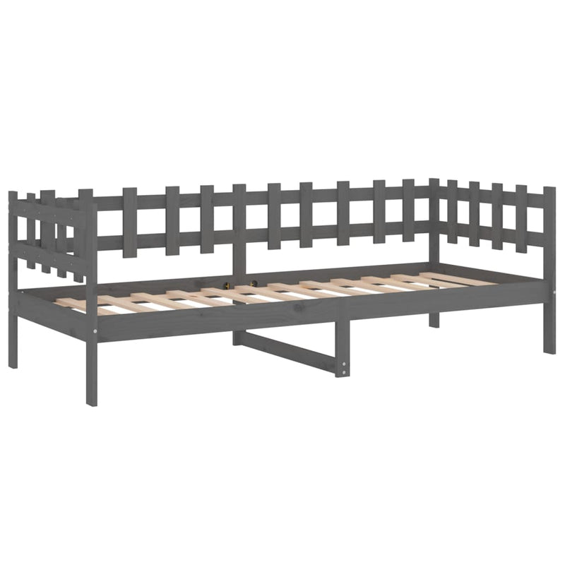 vidaXL szürke tömör fenyőfa kanapéágy 90 x 190 cm