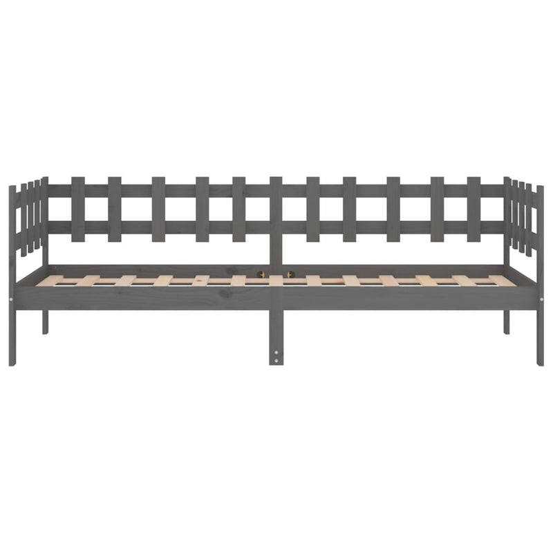 vidaXL szürke tömör fenyőfa kanapéágy 90 x 190 cm