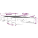 vidaXL fekete tömör fa ágykeret 90 x 200 cm