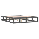 vidaXL szürke tömör fa ágykeret 150x200 cm (King Size)