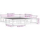 vidaXL fehér tömör fa ágykeret 200 x 200 cm