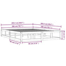 vidaXL mézbarna tömör fa ágykeret 200 x 200 cm