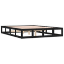 vidaXL fekete tömör fa ágykeret 200 x 200 cm