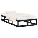 vidaXL fekete tömör fa ágykeret 75 x 190 cm (Small Single)