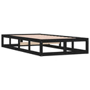 vidaXL fekete tömör fa ágykeret 75 x 190 cm (Small Single)
