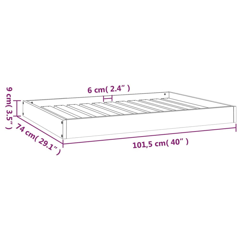 vidaXL tömör fenyőfa kutyaágy 101,5x74x9 cm
