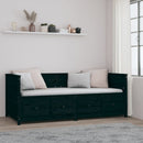 vidaXL fekete tömör fenyőfa kanapéágy 90 x 200 cm