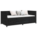vidaXL fekete tömör fenyőfa kanapéágy 75 x 190 cm