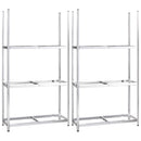 vidaXL 2 db ezüstszínű 3-rétegű acél gumiabroncstartó 110x40x200 cm