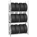 vidaXL 2 db ezüstszínű 3-rétegű acél gumiabroncstartó 110x40x200 cm