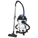 vidaXL ezüstszínű száraz-nedves porszívó 1200 W 30 L