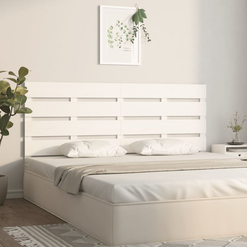 vidaXL fehér tömör fenyőfa fejtámla 140 x 3 x 80 cm