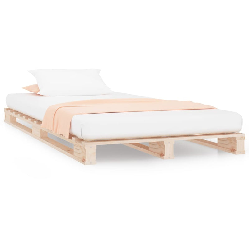 vidaXL tömör fenyőfa raklapágy 75 x 190 cm (Small Single)
