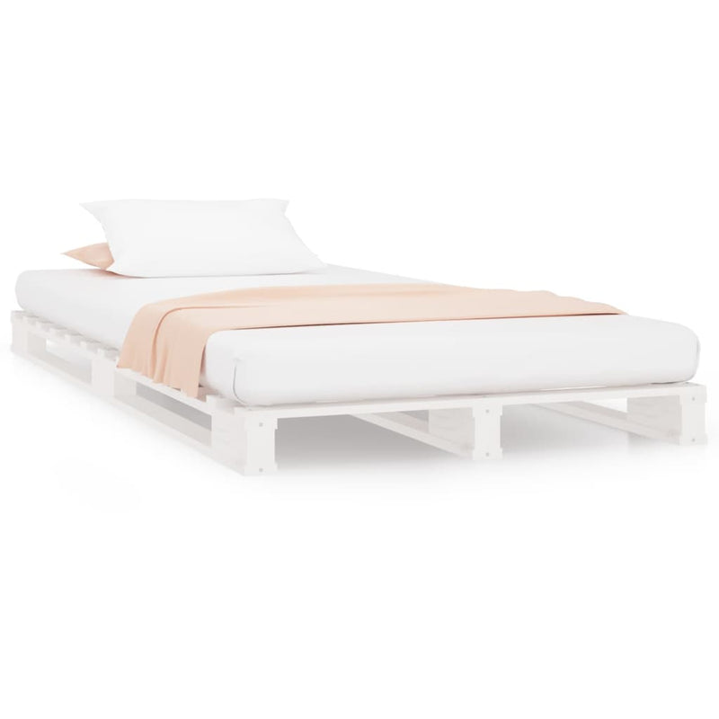 vidaXL fehér tömör fenyőfa raklapágy 75 x 190 cm (Small Single)