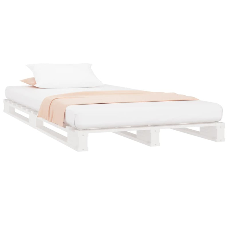 vidaXL fehér tömör fenyőfa raklapágy 75 x 190 cm (Small Single)