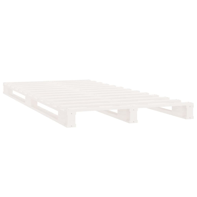 vidaXL fehér tömör fenyőfa raklapágy 90 x 190 cm (Single)