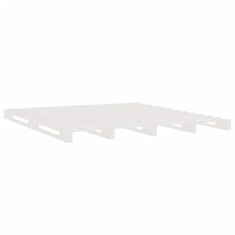 vidaXL fehér tömör fenyőfa raklapágy 135 x 190 cm (Double)