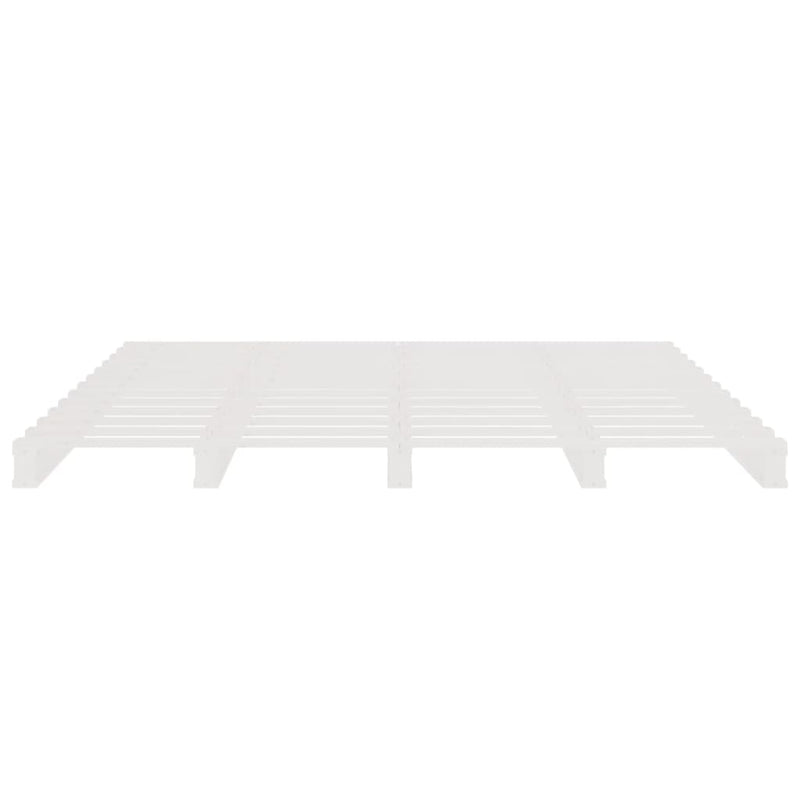 vidaXL fehér tömör fenyőfa raklapágy 135 x 190 cm (Double)
