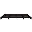 vidaXL fekete tömör fenyőfa raklapágy 135 x 190 cm (Double)