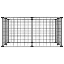 vidaXL 8 paneles fekete acél kisállatketrec 35 x 35 cm