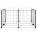 vidaXL 8 paneles fekete acél kisállatketrec 35 x 35 cm