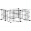 vidaXL 8 paneles fekete acél kisállatketrec 35 x 35 cm