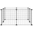 vidaXL 8 paneles fekete acél kisállatketrec 35 x 35 cm