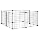 vidaXL 8 paneles fekete acél kisállatketrec 35 x 35 cm