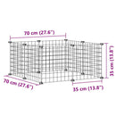 vidaXL 8 paneles fekete acél kisállatketrec 35 x 35 cm