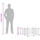 vidaXL 8 paneles fekete acél kisállatketrec 35 x 35 cm