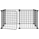 vidaXL 8 paneles fekete acél kisállatketrec ajtóval, 35 x 35 cm