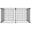 vidaXL 8 paneles fekete acél kisállatketrec ajtóval, 35 x 35 cm