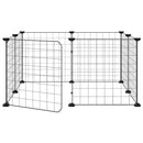 vidaXL 8 paneles fekete acél kisállatketrec ajtóval, 35 x 35 cm