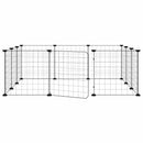 vidaXL 12 paneles fekete acél kisállatketrec ajtóval, 35 x 35 cm