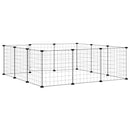 vidaXL 12 paneles fekete acél kisállatketrec ajtóval, 35 x 35 cm