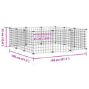 vidaXL 12 paneles fekete acél kisállatketrec ajtóval, 35 x 35 cm