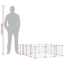 vidaXL 12 paneles fekete acél kisállatketrec ajtóval, 35 x 35 cm