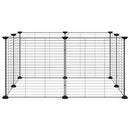 vidaXL 8 paneles fekete acél kisállatketrec 35 x 35 cm