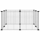 vidaXL 8 paneles fekete acél kisállatketrec 35 x 35 cm