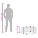 vidaXL 8 paneles fekete acél kisállatketrec 35 x 35 cm