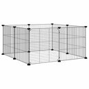 vidaXL 8 paneles fekete acél kisállatketrec ajtóval, 35 x 35 cm