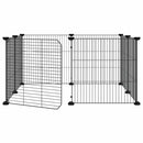 vidaXL 8 paneles fekete acél kisállatketrec ajtóval, 35 x 35 cm